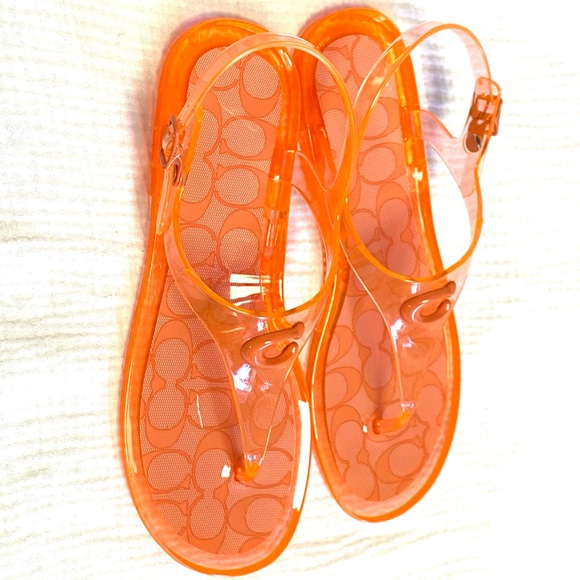 Coach Natalee Jelly Sandals Orange - Picture 2 of 6
